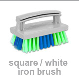 square/white iron brush